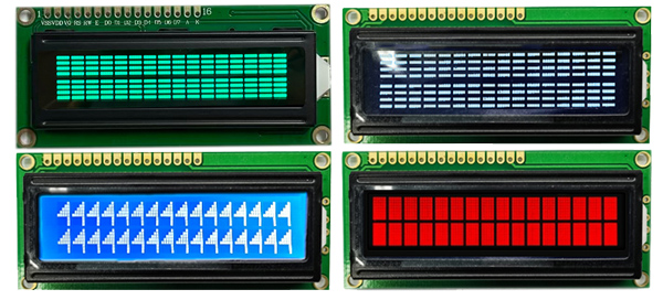 ما هو عدد الألوان المتاحة للاختيار من بينها لشاشة LCD بحجم 16x2 حرفًا؟